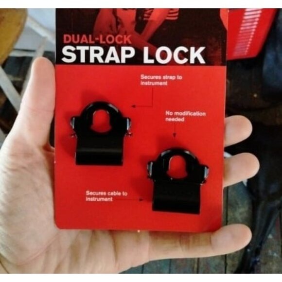 Dual-Lock Guitar Strap Lock - Guitar Strap Locks Set - Protect Your Instrument - Picture 1 of 3
